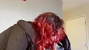 Redhead Milf Sucks Gaktrizzy's Monster BBC With Purple Braces