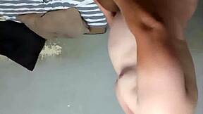 skinny ebony teen spreads tight pussy for white man's passionate creampie fuck