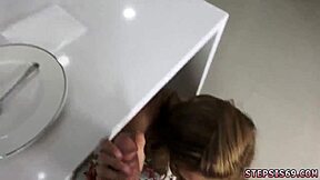 super tight teen joins family competition for hardcore 3some blowjob game—who wins?!