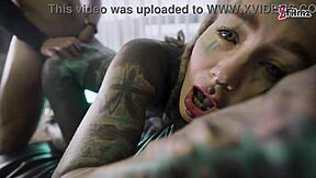 Dreadlocks goth teen with piercings drilled raw doggystyle to sloppy facial cumshot