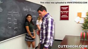 Isn't this petite blonde classmate horny for hardcore classmate fuck?
