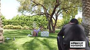 bts of petite jesse pony flashing her natural tits while posing in miniskirt during photoshoot