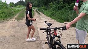 i ride supermodel kama oxi outdoors on bike nastyclub