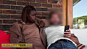 Big Butt African Swallows Monster Cock for Hard Interracial Ride
