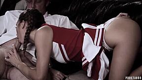 teen cheerleader jill kassidy flirts and rides old neighbor dick chibbles cowgirl