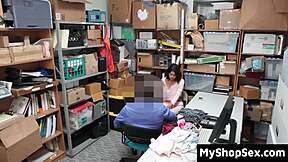 shoplifter suspect stripped naked then fucked doggystyle as punishment hidden cam