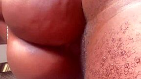 skinny teen worships ebony milf's huge ass in femdom play