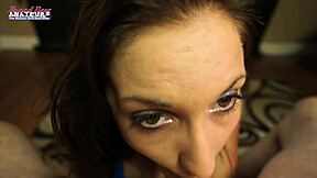 ryann's sloppy rimjob on petite coed ends in deep cum swallow?