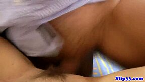 classy euro babe sucks off old man close up