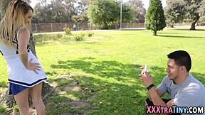 Petite Cheerleader Blonde Gags On Monster Cock Till She’s Ploughed Hard