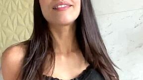 bimbo brunette gives joi cei in spanish english dirty talk suck and spread 😜💦