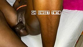 Big black cock rips clothes off oiled teen's tight wet pussy!
