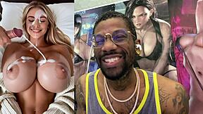 Punk Rock Big Breast Blonde Gets Bukkake Cum Covered Tits!