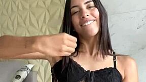 bimbo brunette gives joi cei in spanish english dirty talk suck and spread 😜💦