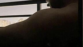 Blowjob on Hotel Balcony with Roommate Amateur Couple Deepthroat Action