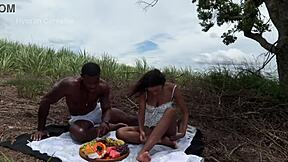 brazilian big tits ebony teen prostitute bareback creampie interracial pounding in public park