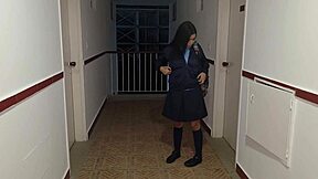 Neighbor teen in school uniform, ready for outdoor pov creampie? 🔥👗