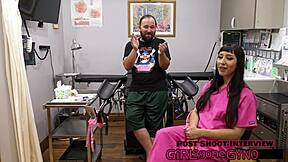 tampa uni physical has selena sativa gaping shaved in latex gloves