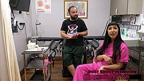 tampa uni physical has selena sativa gaping shaved in latex gloves