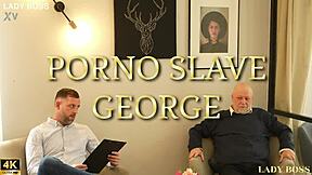british femdom punishes skinny slave in heels and lingerie!