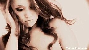 hottest blonde pro striptease undresses teasing her boobs on cam