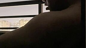 Blowjob on Hotel Balcony with Roommate Amateur Couple Deepthroat Action