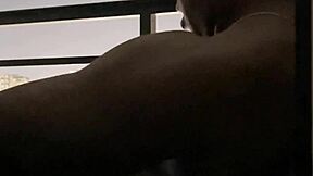Blowjob on Hotel Balcony with Roommate Amateur Couple Deepthroat Action