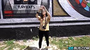amateur glasses slut fucked hard on 305 bus