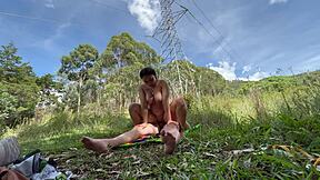 Real risky outdoor big cock pussy pounding cumshot