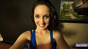 ryann's sloppy rimjob on petite coed ends in deep cum swallow?