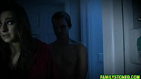 Step-Aunt Casca Akashova Joins Stepsiblings' Christmas Eve Blowjob Orgy