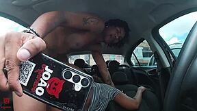 baiana's juicy fat ass first time creampied doggystyle in car by monster bbc, holy shit!