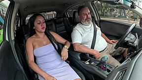a 19yo hottie hops in car flashes tits bareback blows till cumshot