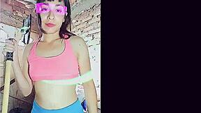 petite latina bonneyuwu sweat-drenched workout turns into sexy pussy stretchin??