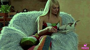all natural blonde carmen h fucks textured dildo doggystyle