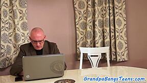 petite teen's doggystyle romp with old man