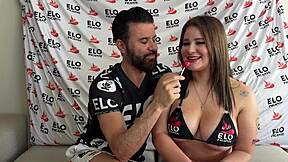 Curvy Ingrid Arias teases big ass. Santiago casting heats up with spanking interview.