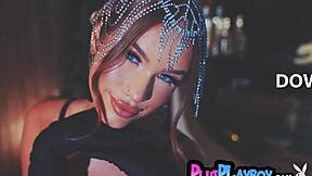 glamorous blonde sky bri poses solo big tits undressing lingerie perfect model