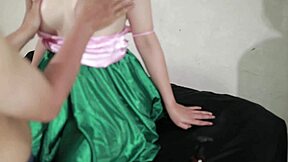 ASIAN BABE IN SKIRT BENT OVER FOR CREAMPIE DOGGY