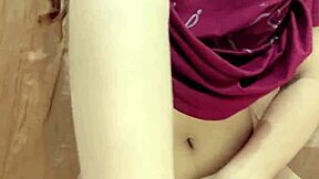 Horny petite teen with big round ass fucks dildo like a slut
