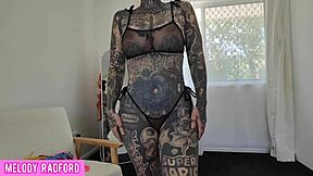 Huge tits curvy babe rocks sheer micro bikini try-on