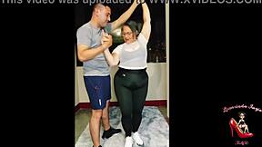 Gym stretches make her big ass clit ready for young cock