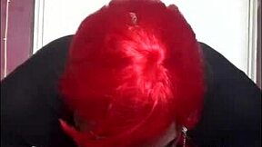 crossdressing sissy deepthroats assfucks real cock in stockings