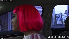 costumed redhead teen hitchhiker takes huge cock public pounding