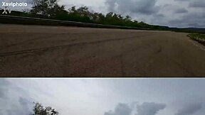 angie lynx wild outdoor sex with pilot xaviphoto during motorbike drone shoot