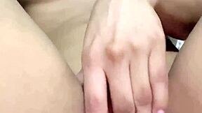 tender 18+ teen fingers her tight pussy craving a big cock inside