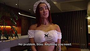 Latina maid Abella Olsen sucks fucks pays mistakes big cock