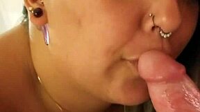 Watch 18yo Ebony Teen Slobber on Milf's Pierced Clit!