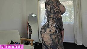 Huge tits curvy babe rocks sheer micro bikini try-on