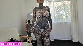 Huge tits curvy babe rocks sheer micro bikini try-on